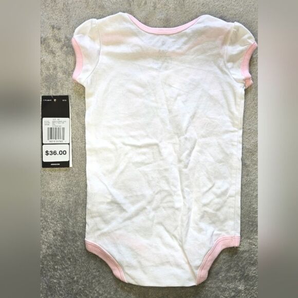 NWT Adidas Heart Design Pink White Infant Girl One Piece Sz 9m - Picture 2 of 3